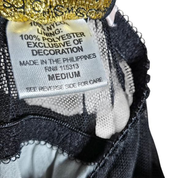 Vintage Seductivewear Cinema Etoile Chemise Womens Medium Black Babydoll Lined - Picture 8 of 9